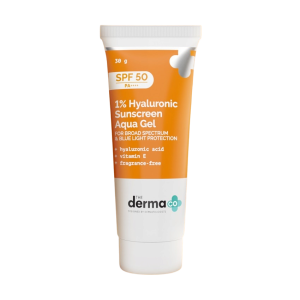 The Derma Co 1% Hyaluronic Sunscreen Aqua Ultra Light Gel with SPF 50 PA++++